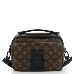 S Lock Messenger Bag Macassar Monogram Canvas