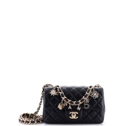 Coco Charms Classic Single Flap Bag Quilted Lambskin Mini