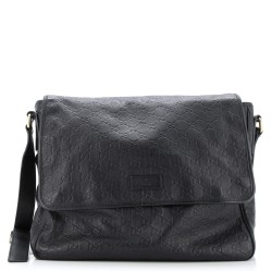 Flap Messenger Bag Guccissima Leather Large