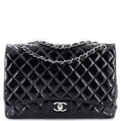 Classic Double Flap Bag Quilted Patent Maxi