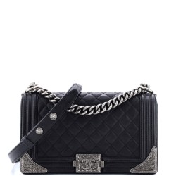 Paris-Dallas Boy Flap Bag Quilted Calfskin with Metal Adornments Old Medium