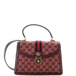 Ophidia Flap Top Handle Bag GG Canvas Small