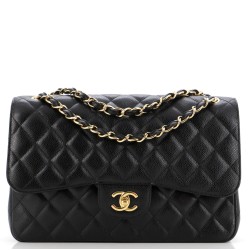 Classic Double Flap Bag Quilted Caviar Jumbo