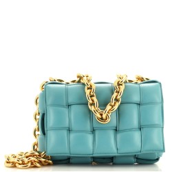 Cassette Chain Crossbody Bag Padded Maxi Intrecciato Leather