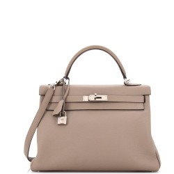 Kelly Handbag Grey Togo with Palladium Hardware 32