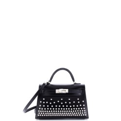 Kelly Mini II Bag Limited Edition Clouté Studded Box Calf 20