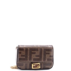 Chain Baguette Charm Bag Zucca Coated Canvas Nano