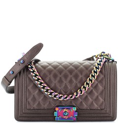 Boy Flap Bag Quilted Iridescent Goatskin Old Medium