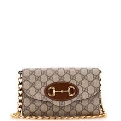 Horsebit 1955 Curved Flap Shoulder Bag GG Coated Canvas Mini