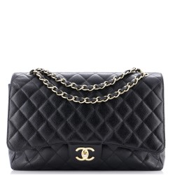 Classic Double Flap Bag Quilted Caviar Maxi