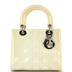 Lady Dior Bag Cannage Quilt Patent Medium