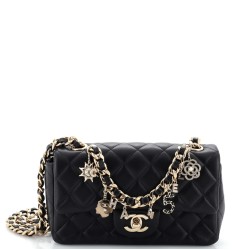 Coco Charms Classic Single Flap Bag Quilted Lambskin Mini