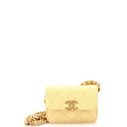 Melody Flap Card Holder on Chain Quilted Caviar