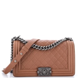 Boy Flap Bag Quilted Caviar Old Medium