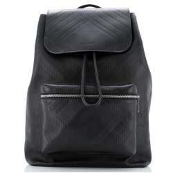 Front Pocket Backpack Check Embossed Leather Medium
