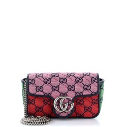 GG Marmont Flap Bag Diagonal Quilted GG Canvas Super Mini