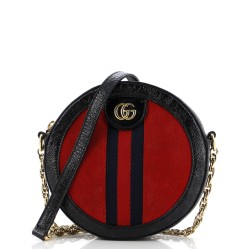 Ophidia Round Shoulder Bag Suede Mini