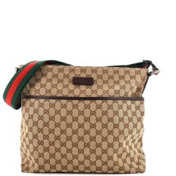 Front Pocket Web Messenger GG Canvas Medium