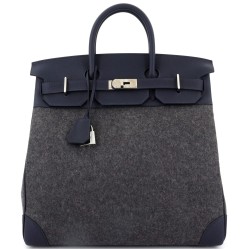 HAC Birkin Bag Todoo Wool and Bleu Nuit Togo with Palladium Hardware 40
