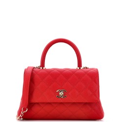 Coco Top Handle Bag Quilted Caviar Mini