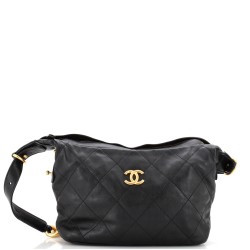 Daily Belted Chain Handle Hobo Quilted Calfskin Small