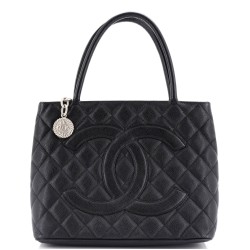 Medallion Tote Quilted Caviar