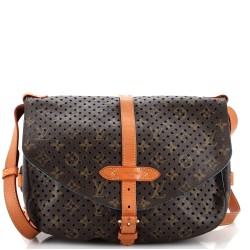 Flore Saumur Handbag Perforated Monogram Canvas