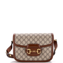 Horsebit 1955 Shoulder Bag GG Coated Canvas with Leather Small