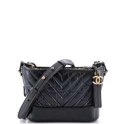 Gabrielle Hobo Chevron Metallic Aged Calfskin Small