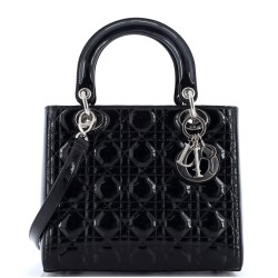 Lady Dior Bag Cannage Quilt Patent Medium
