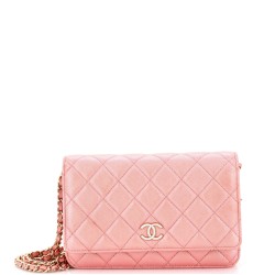 Wallet on Chain Quilted Iridescent Caviar