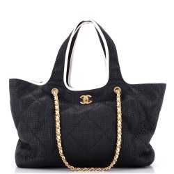 Coco Beach CC Shopper Tote Quilted Raffia Maxi
