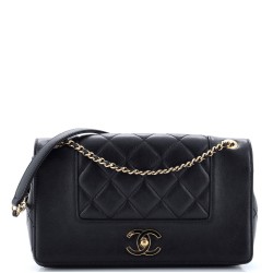 Mademoiselle Vintage Flap Bag Quilted Sheepskin Medium