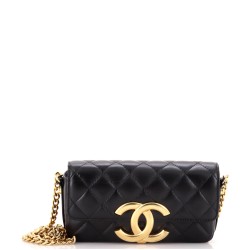 Giant CC Flap Baguette Bag Quilted Lambskin