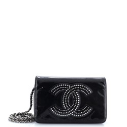 CC Wallet on Chain Strass Embellished Patent