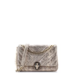 Serpenti Cabochon Shoulder Bag Diagonal Quilted Metallic Karung Small