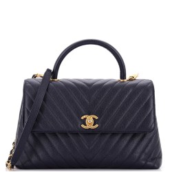 Coco Top Handle Bag Chevron Caviar Medium