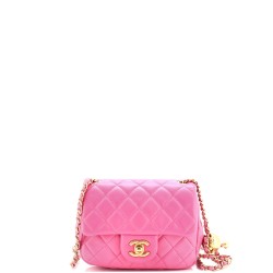 Pearl Crush Square Flap Bag Quilted Lambskin Mini