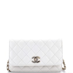 Crystal CC Wallet on Chain Quilted Caviar