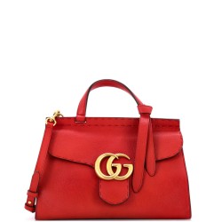 GG Marmont Top Handle Bag Leather Small