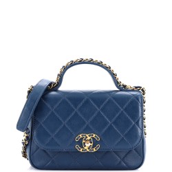Chain Infinity Top Handle Bag Quilted Lambskin Mini