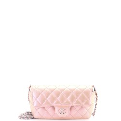 Classic Sunglasses Case with Chain Quilted Iridescent Lambskin
