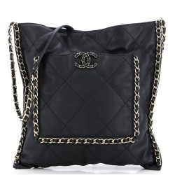 Flat Shopping Bag Quilted Calfskin Medium