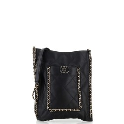 Flat Shopping Bag Quilted Calfskin Small