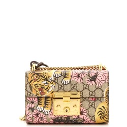 Padlock Shoulder Bag Bengal Print GG Coated Canvas Small