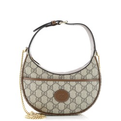 Interlocking G Patch Half Moon Hobo GG Coated Canvas Mini
