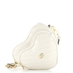 Interlocking G Heart Shoulder Bag Diagonal Quilted Leather Mini