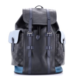Christopher Backpack Epi Leather with Monogram Eclipse Canvas PM