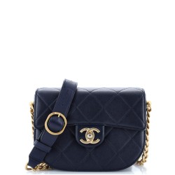 Moon Flap Messenger Bag Quilted Calfskin Mini