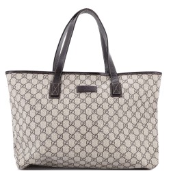 Plus Tote GG Coated Canvas with Leather Large